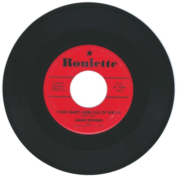 Jimmie Rodgers 45 Honeycomb / Their Hearts Were Full Of Spring VG '57 Pop - Picture 2 of 2
